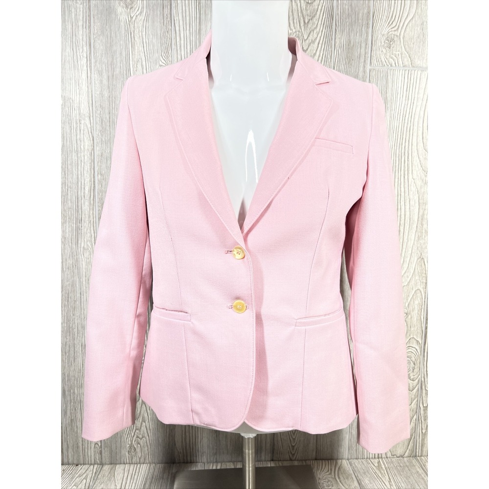 Vintage 90s Pink Lined Pocketed Blazer Business Shoulder Pads Womens SZ 16